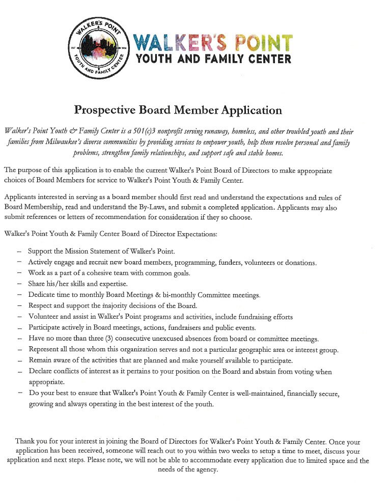 Prospective Board Member Application