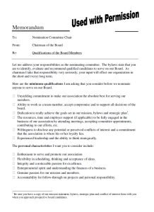 Cover Image Qualifications of the Board Members