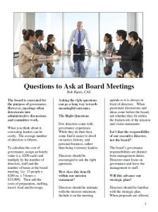 Cover Image Questions to Ask at Board Meeting
