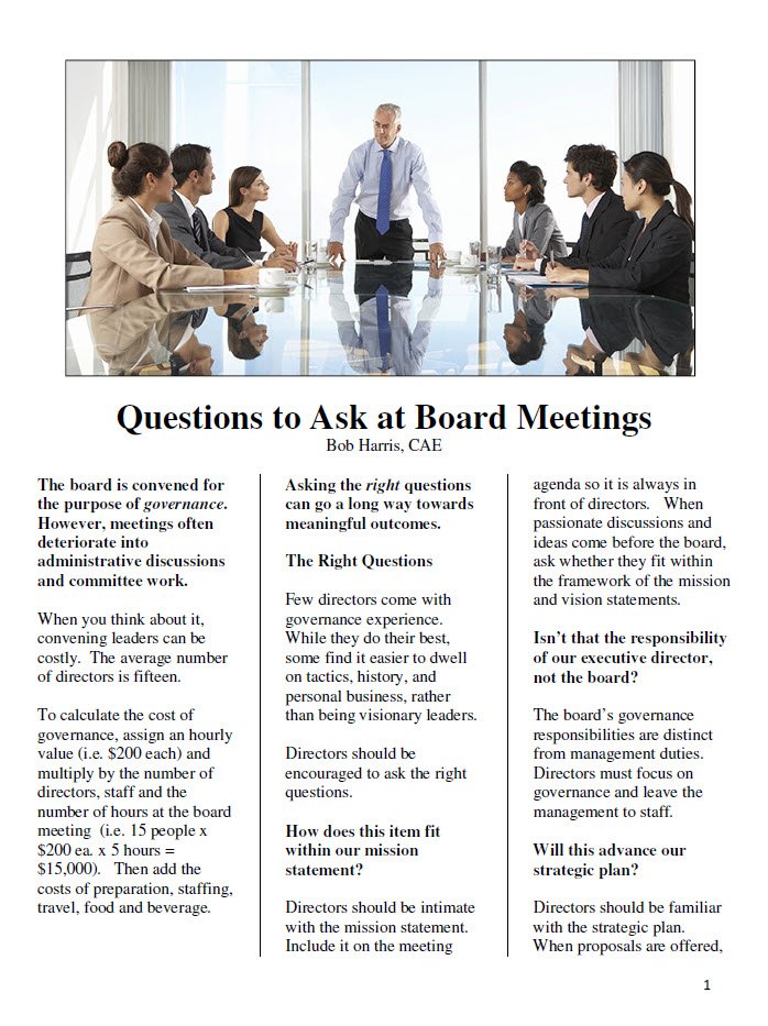 Cover Image Questions to Ask at Board Meeting