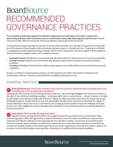 Cover Image Recommended Governance Practices