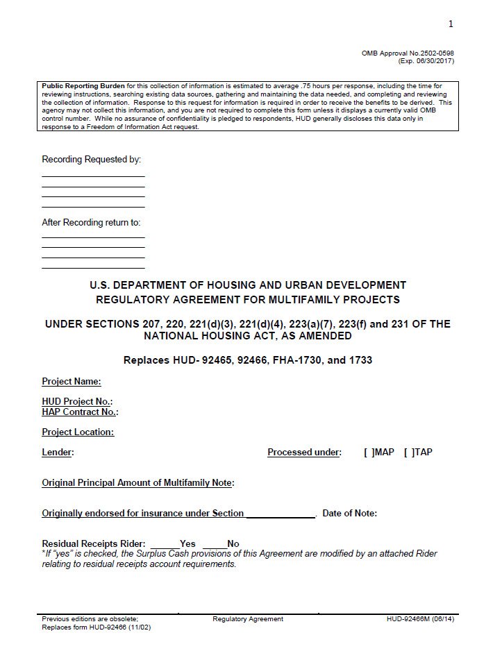 Regulatory Agreement
