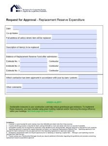 Cover Image Replacement Reserve Expenditure