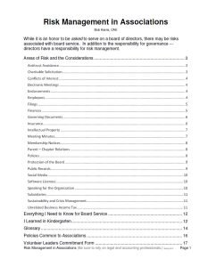 Cover Image Risk Management in Associations