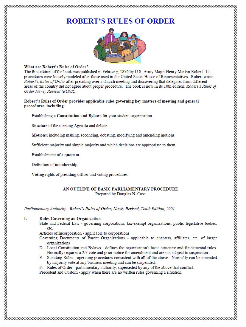Roberts Rules Of Order