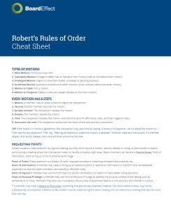 Cover image Roberts Rules of Order Cheat Sheet