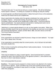 Cover Image Sabotaging the Consent Agenda
