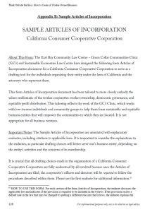 Cover Image Sample Articles of Incorporation - CA-