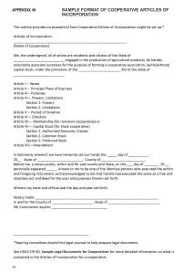 Cover Image Sample Format of Cooperative Articles of Incorporation