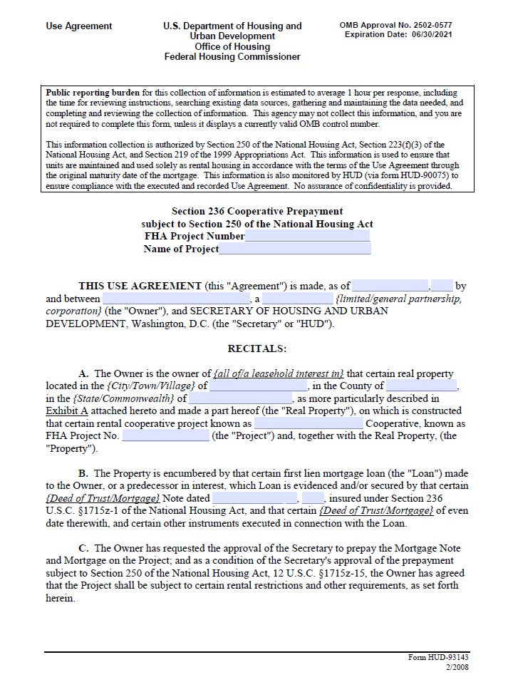 Section  236 Cooperative Prepayment