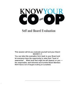 Cover Image Self and Board Evaluation