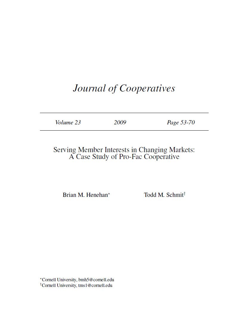 Cover Image Serving Members Interest in Changing Markets