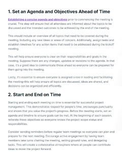 Cover Image Set an Agenda and Objectives Ahead of Time