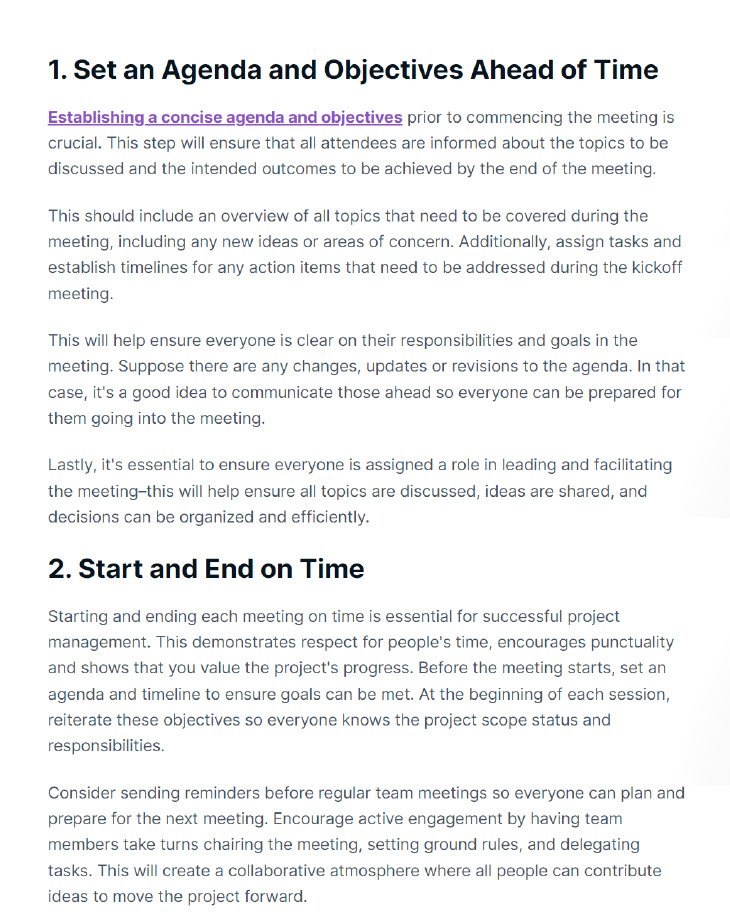 Cover Image Set an Agenda and Objectives Ahead of Time
