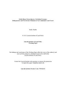 Cover Image Stable Home ownership in Turbulent Economy