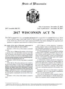 Cover Image State of Wisconsin 2017 Wisconsin act 76
