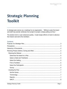 Cover Image Strategic Planning Toolkit