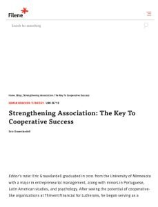 Cover Image Strengthening-Association -The Key To Cooperative Success