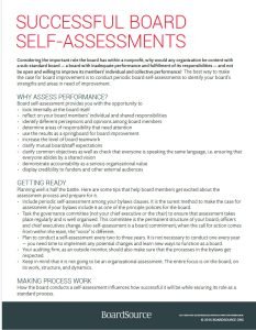 Cover Image Successful Board Self-Assessments