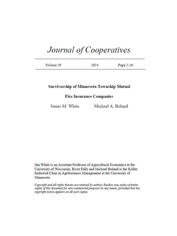 Cover Image Survivorship of Minnesota Township Mutual Fire Insurance