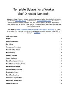 Cover Image Template Bylaws for a Worker Self-Directed Nonprofit