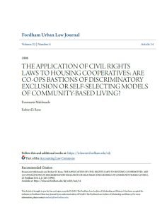 Cover Image The Application of Civil Rights Laws to Housing Cooperatives