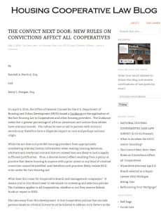 Cover Image The Convict next door New rules on convictions affect all cooperatives
