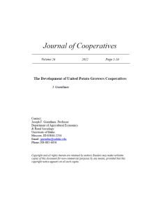 Cover Image The Development of United Potato Grower Cooperatives