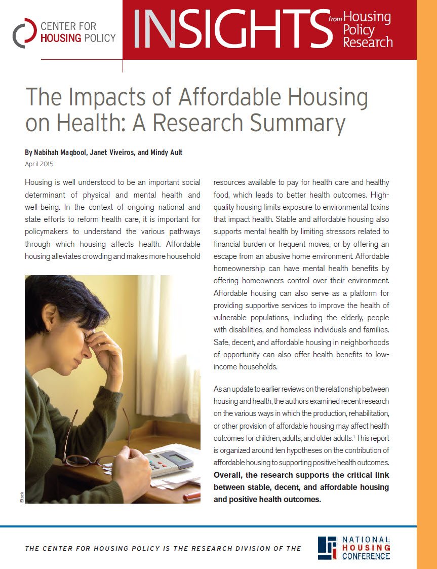 Cover Image The Impacts of Affordable Housing on Health