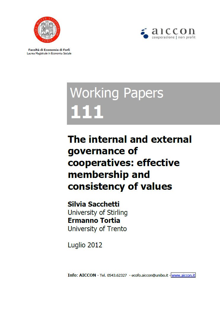Cover Image The Internal and External Governance of Cooperatives