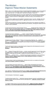 Cover Image The Mission – Improve These Mission Statement