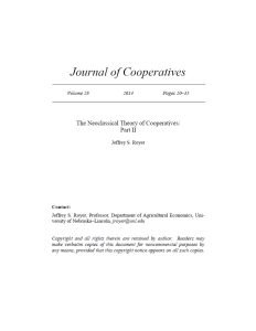 Cover Image The Neoclassical Theory of Cooperatives Part-2