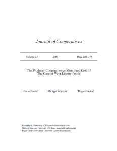 Cover Image The Producer Cooperative as Monitored Credit