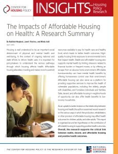 Cover Image The impacts of Affordable Housing on Health