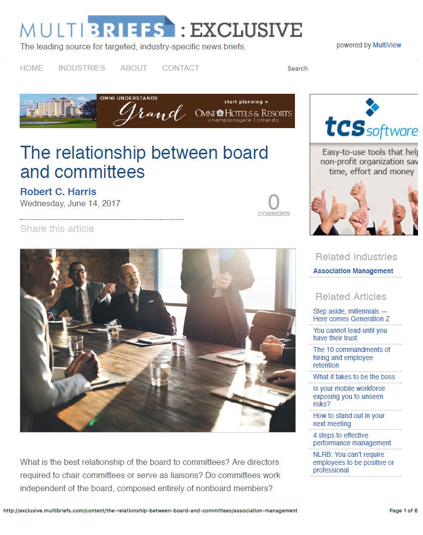 Cover Image The relationship between board and committees