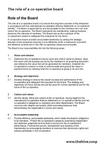 Cover Image The role of a co-operative board