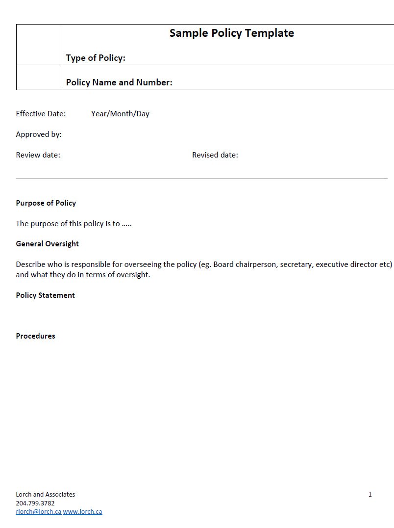 Tool-Policy-template