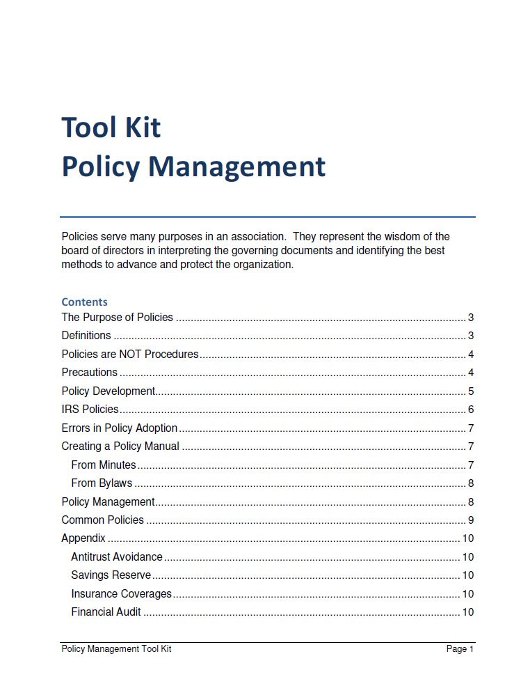 Cover Image Toolkit Policy Management