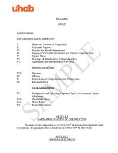 Cover image UHAB Bylaws Sample