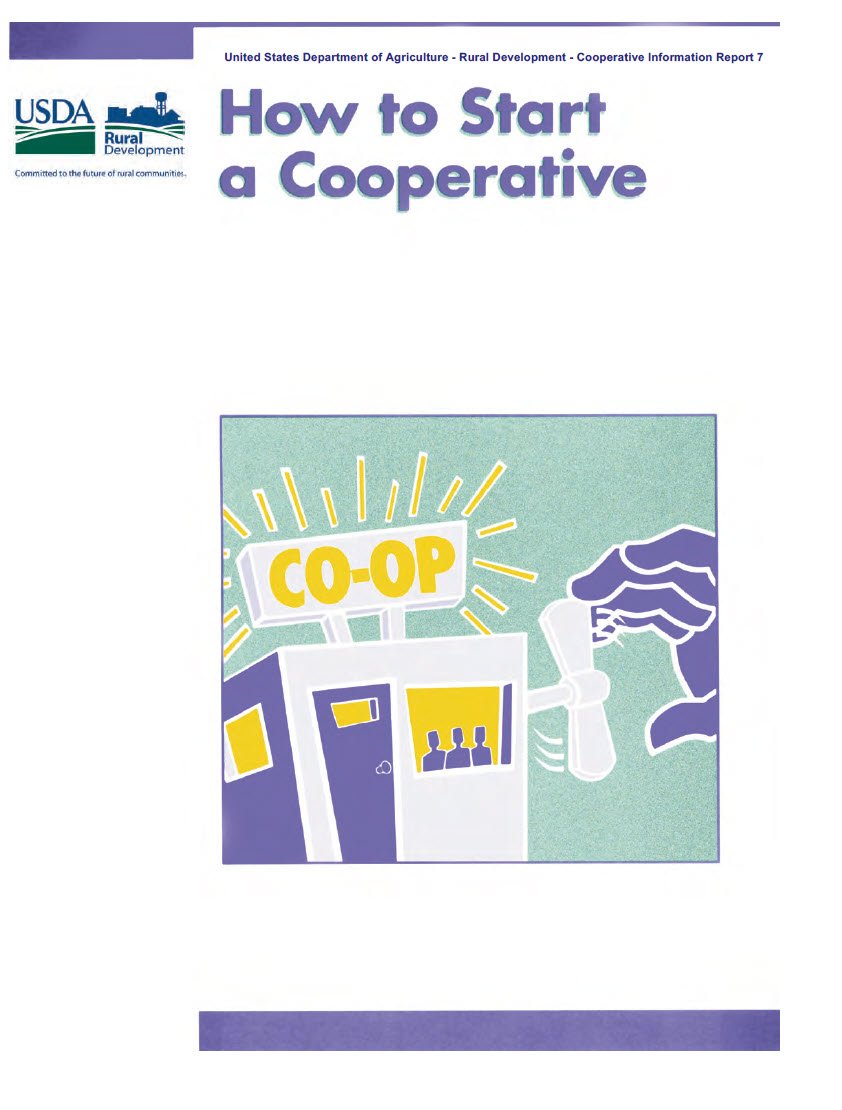 Cover Image USDA How to start a Cooperative