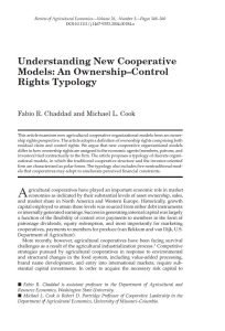 Cover Image Understanding New Cooperative Models an ownership control rights Typology