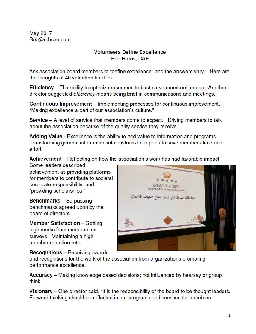 Cover Image Volunteers Define Excellence