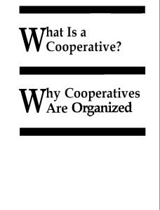 Cover Image What Is a Cooperative - Why Cooperatives Are Organized