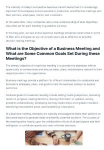 Cover Image What are Some Common Goals Set During these Meetings