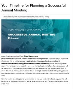 Cover Image Your Timeline for Planning a Successful Annual Meeting-