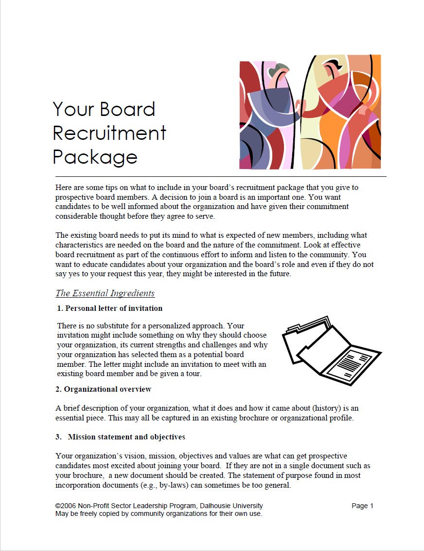 Cover Image Your board recruitment package