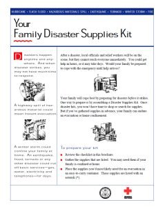 Cover Image Your family disaster supplies kit