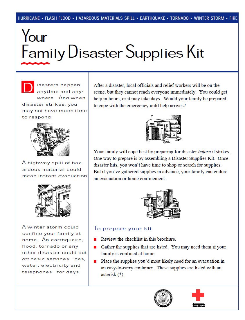 Cover Image Your family disaster supplies kit