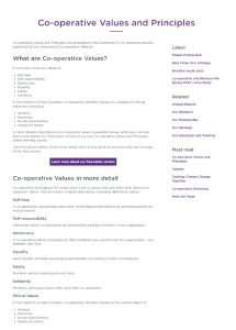 Cover Image coop values and principles