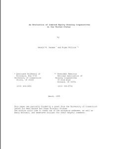 Cover Image evaluation limited equity housing coop